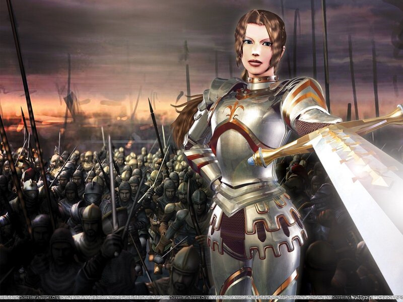 Female Knight with Sword — Silver, Dramatic, Sunset