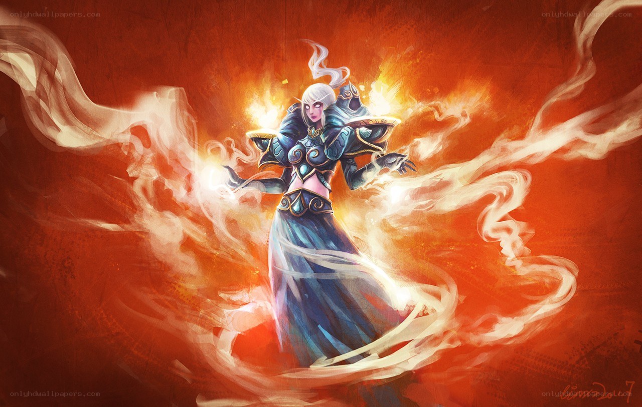 female mage casting fire spell