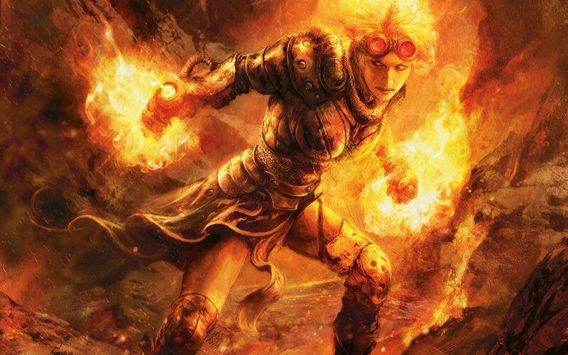 Female Mage Casting Fire