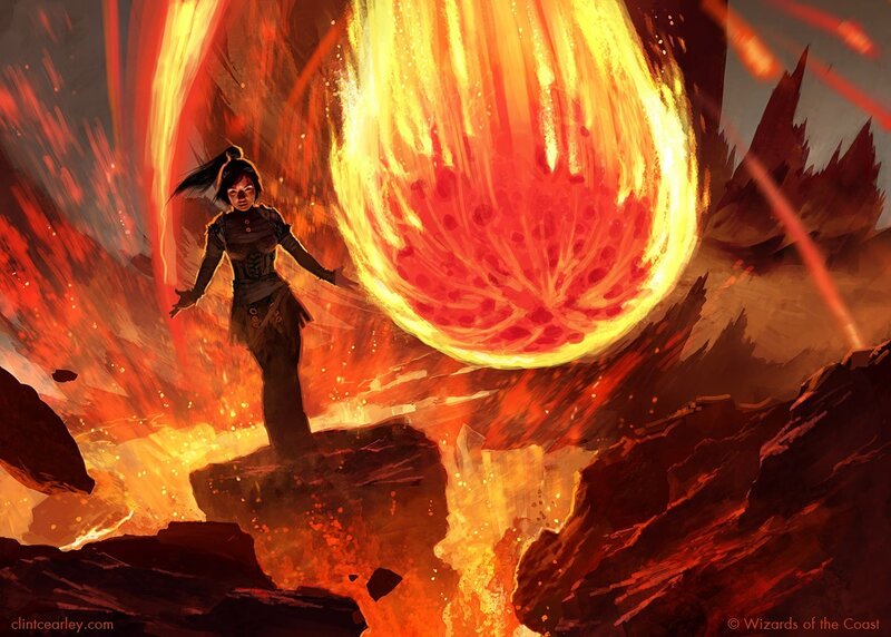 Female Mage Casting Fireball