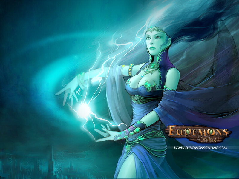 female mage casting lightning spell