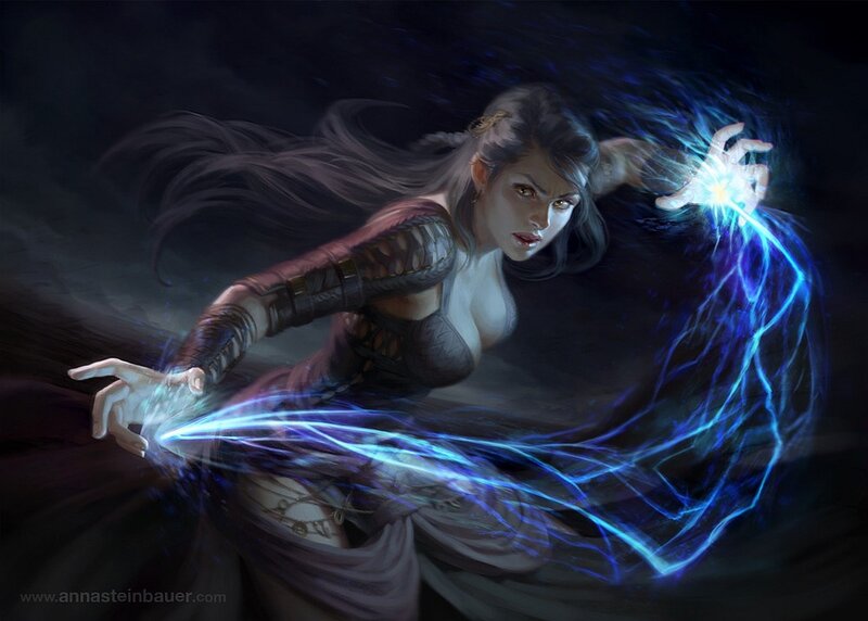 female mage casting spell