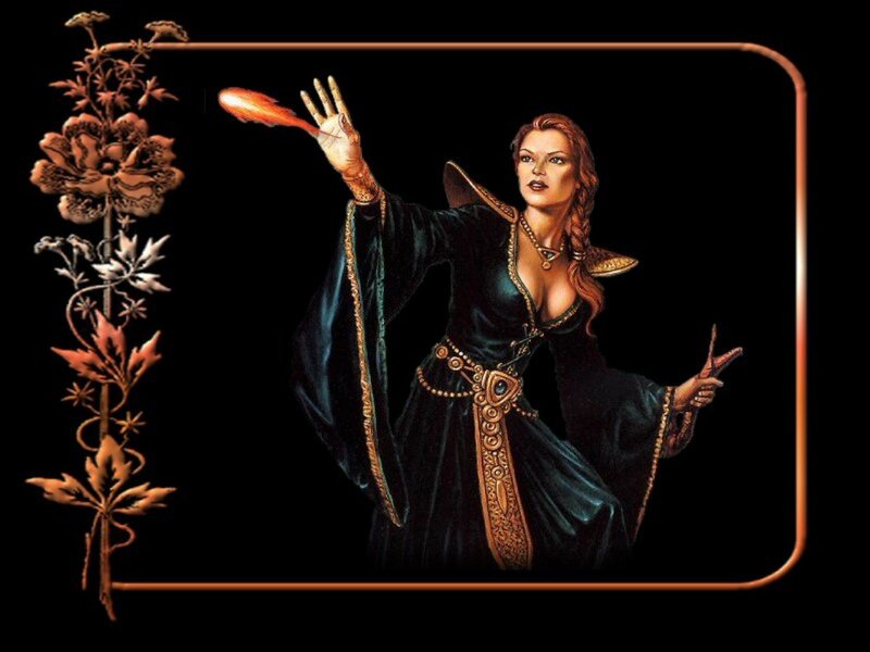 female mage casting spell