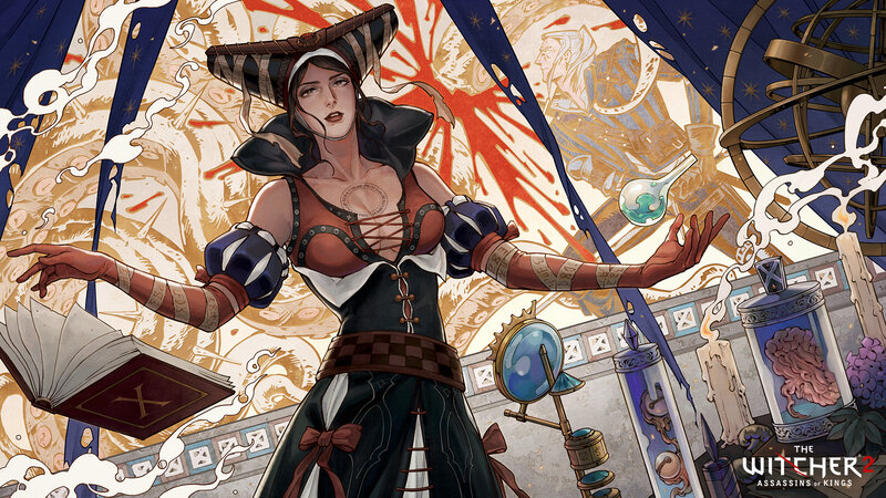 Female Mage Casting Spell — Blue, Dramatic, Digital Art, Book