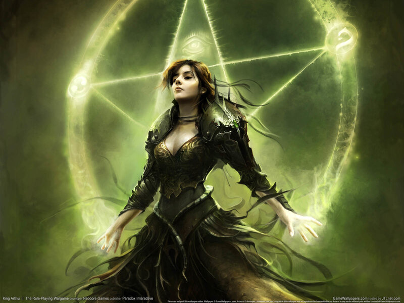 Female Mage Casting Spell — Green