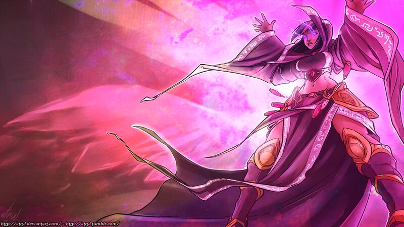 Female Mage Casting Spell — Pink