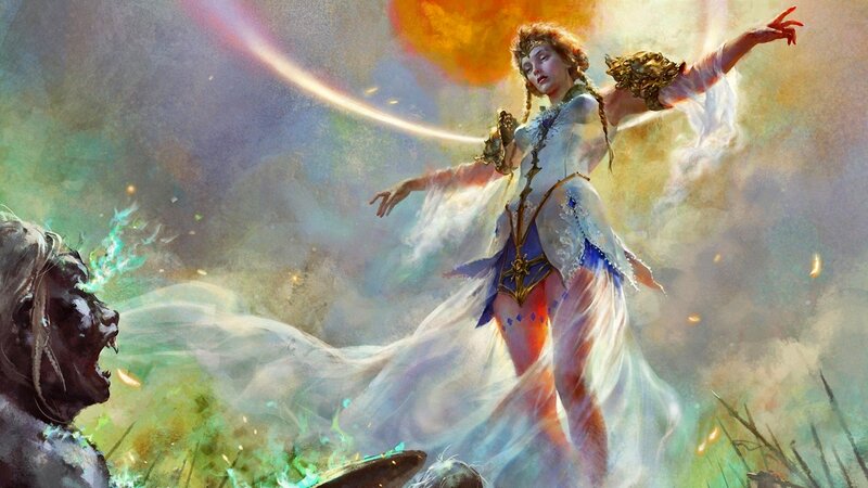 Female Mage Casting Spell — White