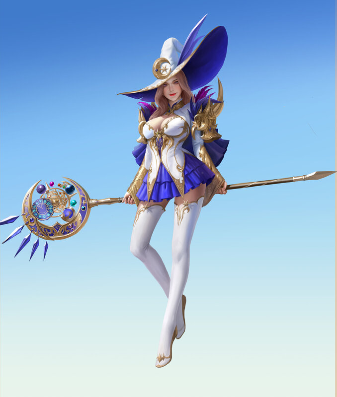 Female Mage Character — Blue