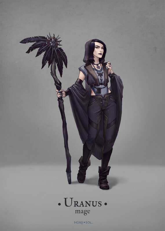Female Mage Character — Gray