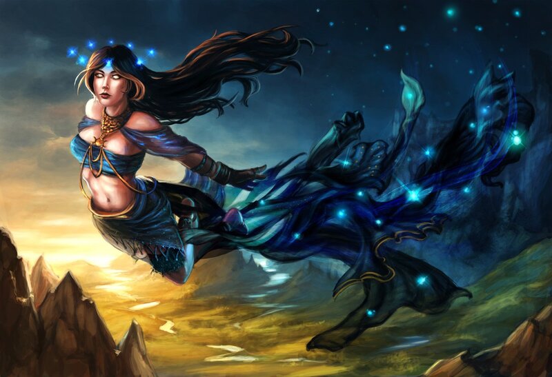 Female Mage Flying