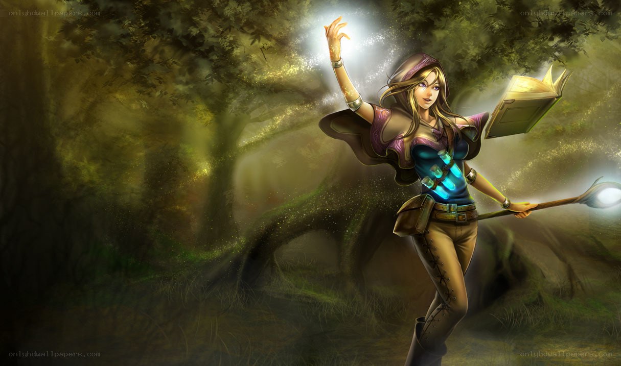 female mage in forest
