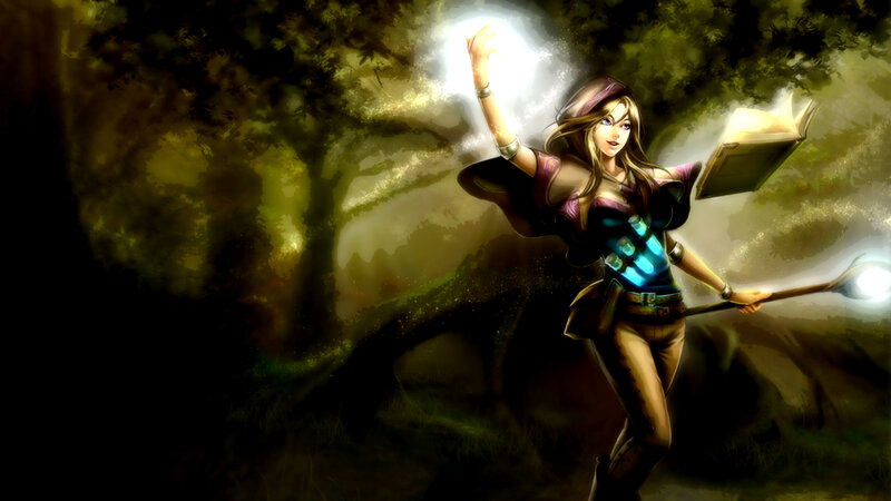 female mage in forest