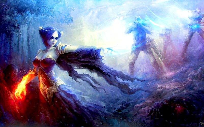 Female Mage in Forest — Blue, Dramatic