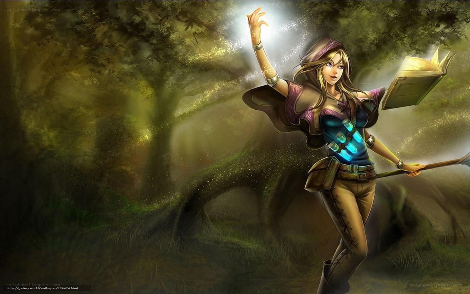 female mage in forest