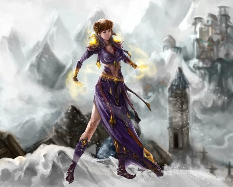 Female Mage in Purple — Dramatic, Winter