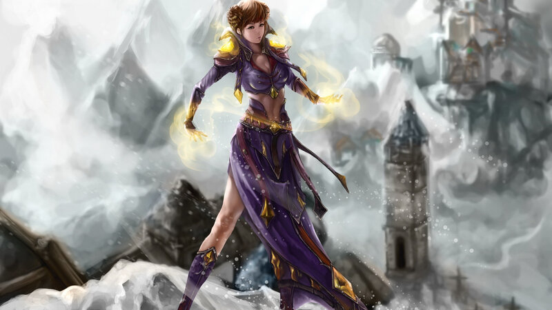 Female Mage in Purple Robes