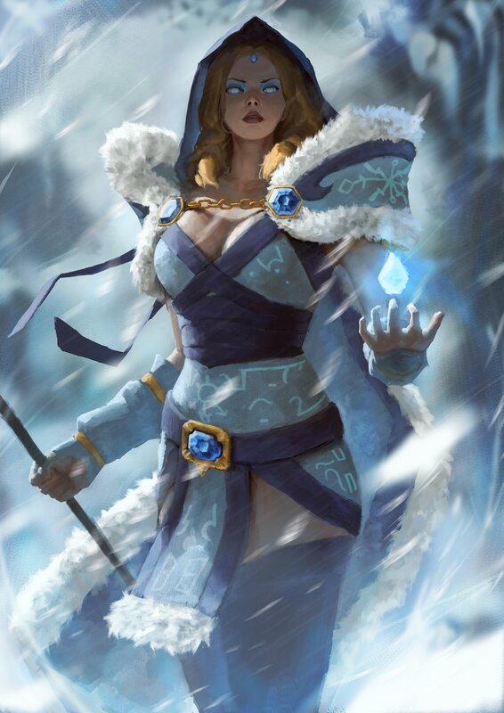 Female Mage in Snowstorm