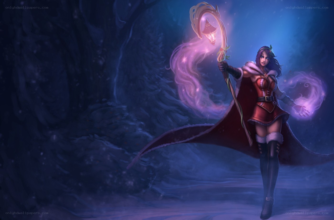 female mage in winter attire