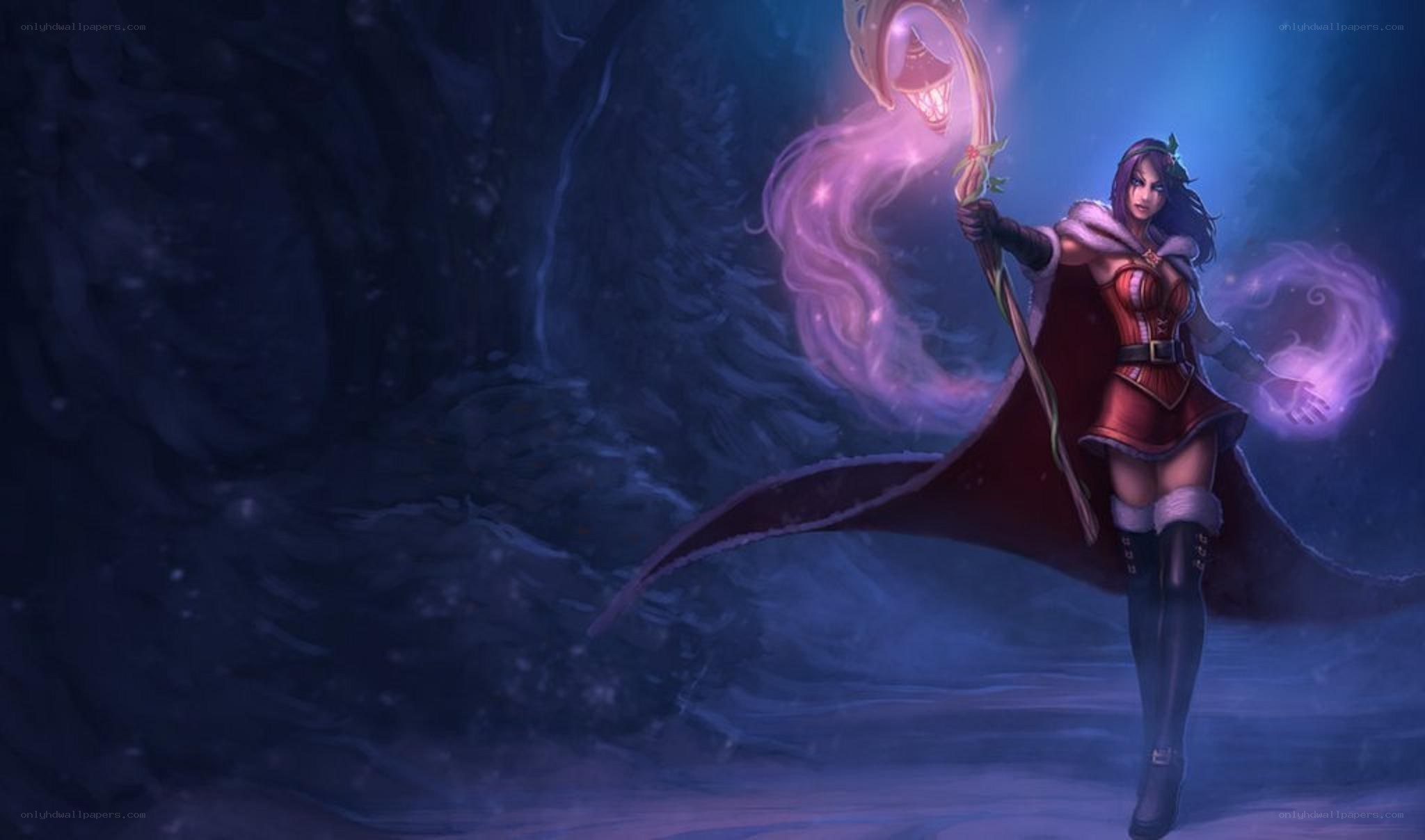 female mage in winter cloak