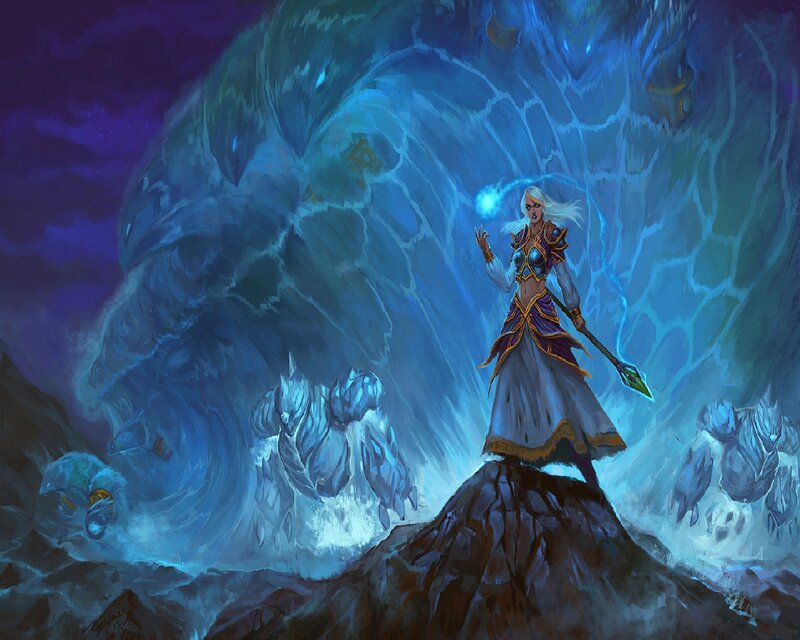 Female Mage on a Rock