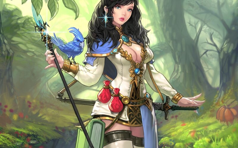 Female Mage with Bird