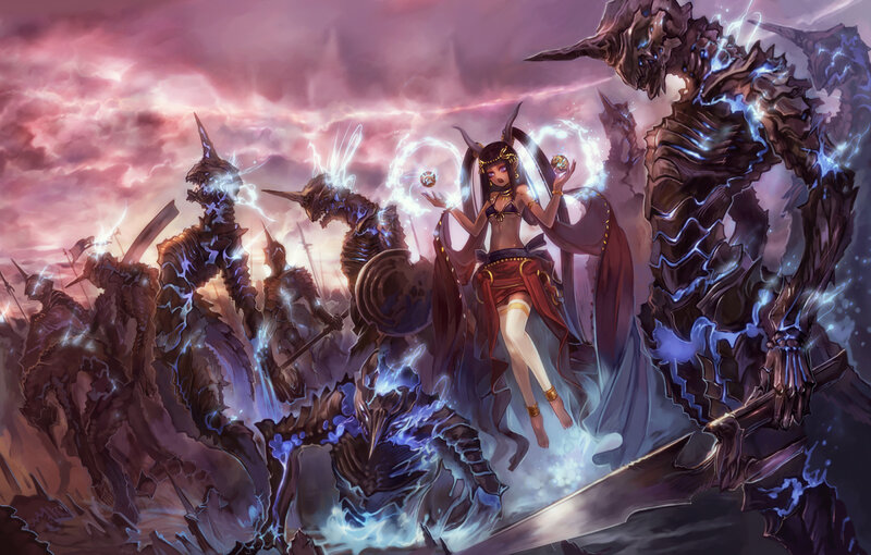 Female Mage with Demons