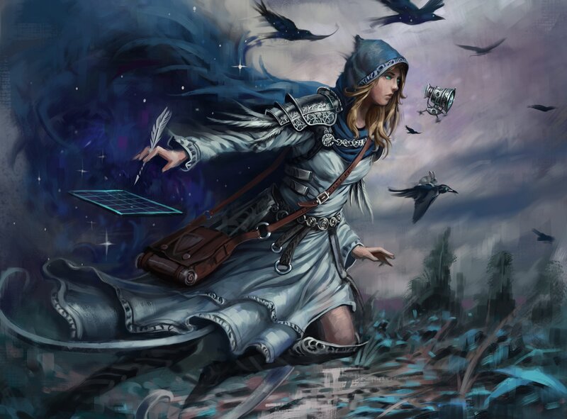 Female Mage with Feather
