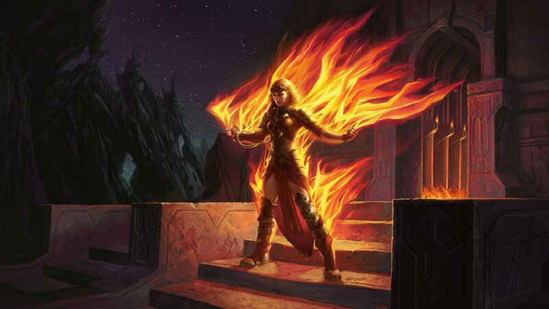 Female Mage with Fire