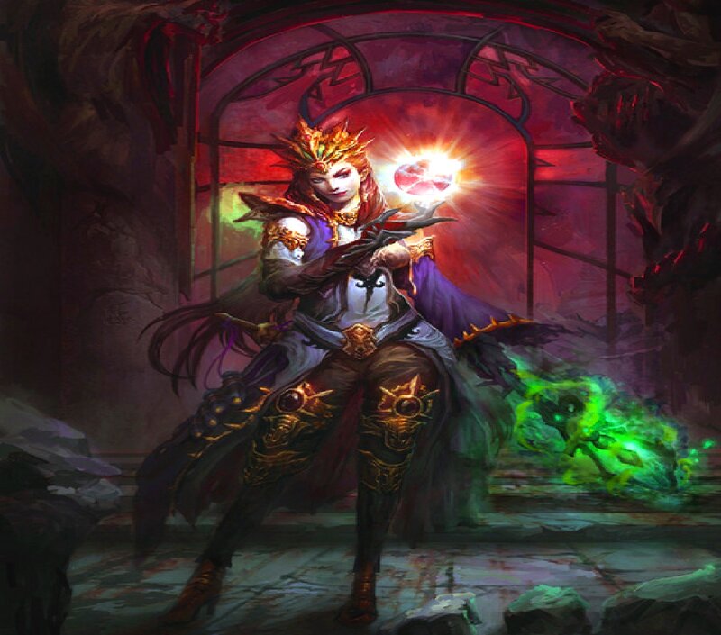 Female Mage with Glowing Orb — Purple
