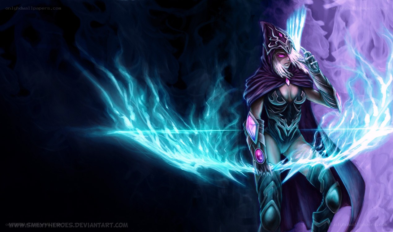 female mage with glowing staff
