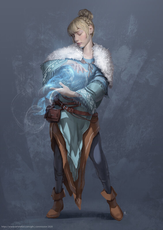 Female Mage with Magic