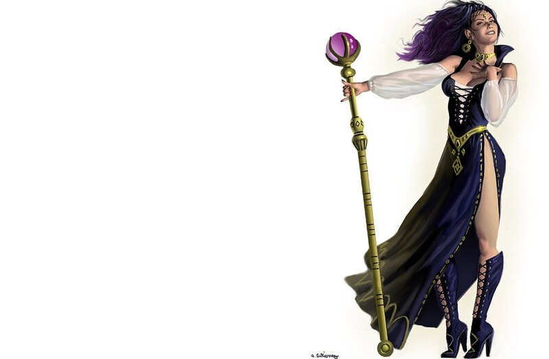 female mage with staff