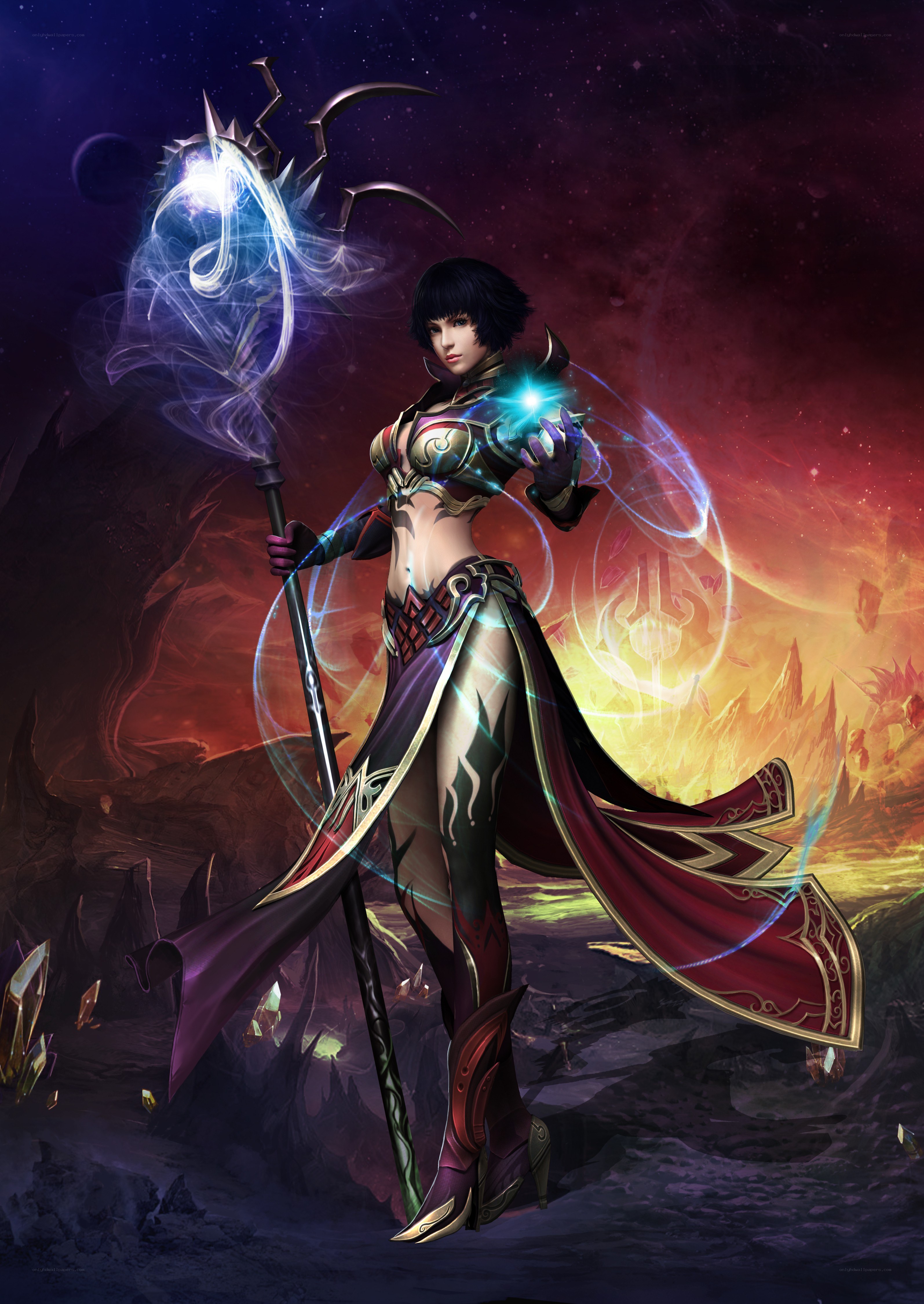 female mage with staff