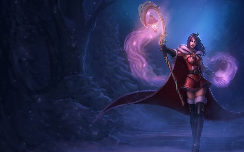 Female Mage with Staff — Purple, Dramatic, Night, Digital Art, Cape