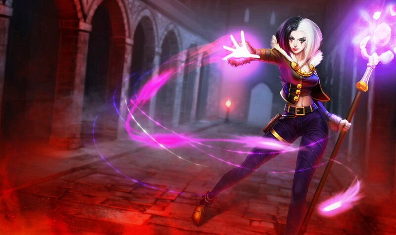 Female Mage with Staff — Purple, Dramatic, Night, Digital Art
