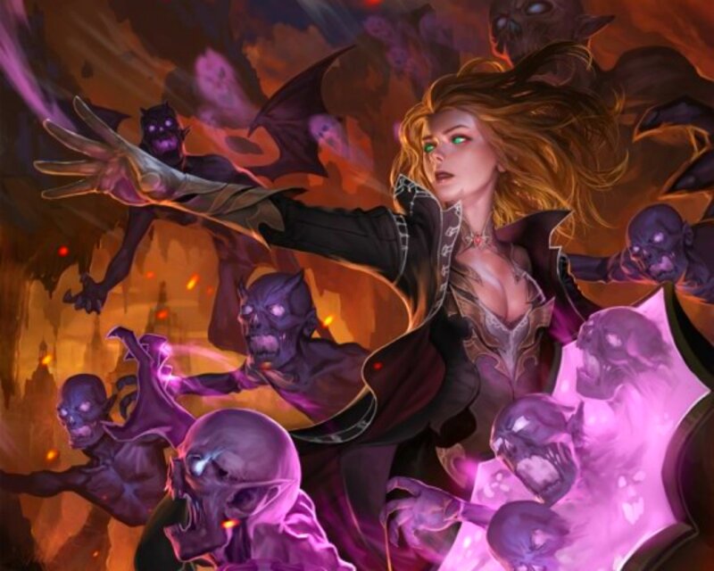 Female Mage with Undead