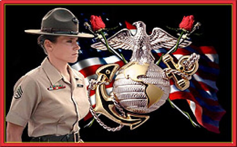 Female Marine in Uniform — Black