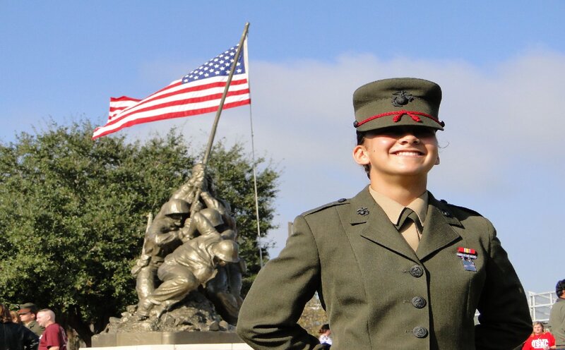 Female Marine in Uniform — Green