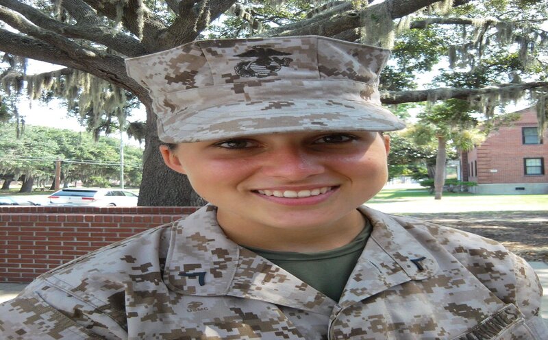 Female Marine in Uniform — Tan