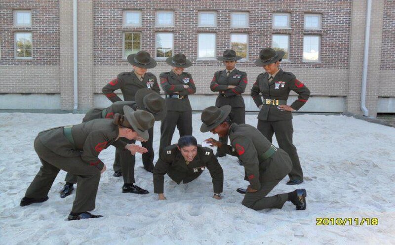 Female Marines in Snow