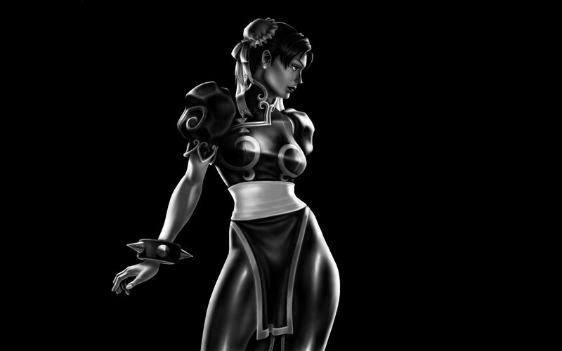 Female Martial Artist — Black, Dramatic