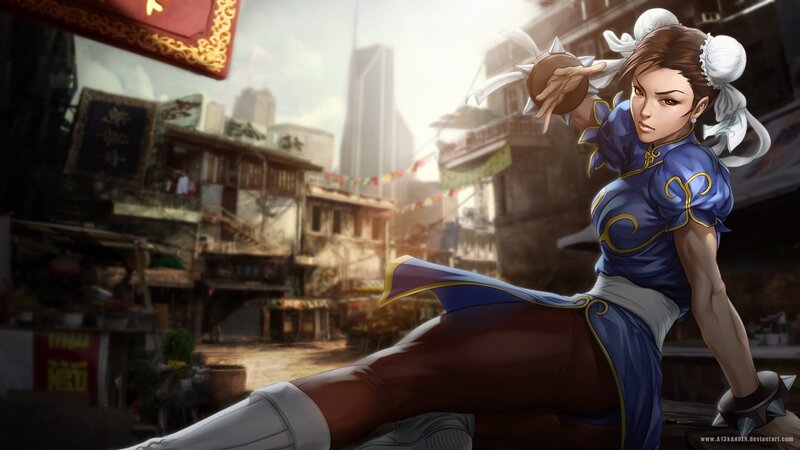 Female Martial Artist — Blue, Dramatic, Afternoon