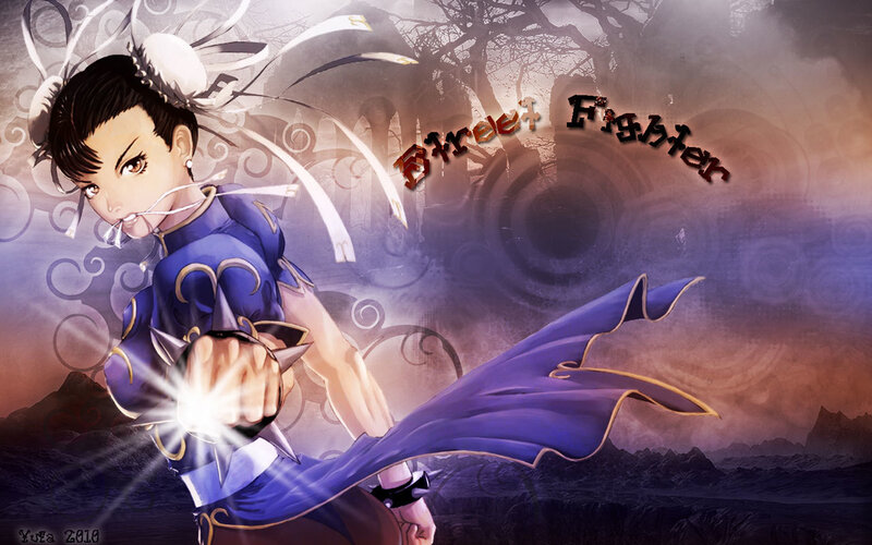 Female Martial Artist — Blue, Dramatic, Anime
