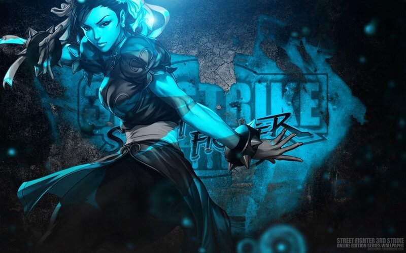 Female Martial Artist — Blue, Dramatic, Digital Art, Fighting Stance