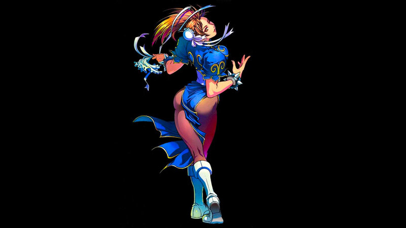 Female Martial Artist — Blue, Dynamic, Anime, Blue Dress