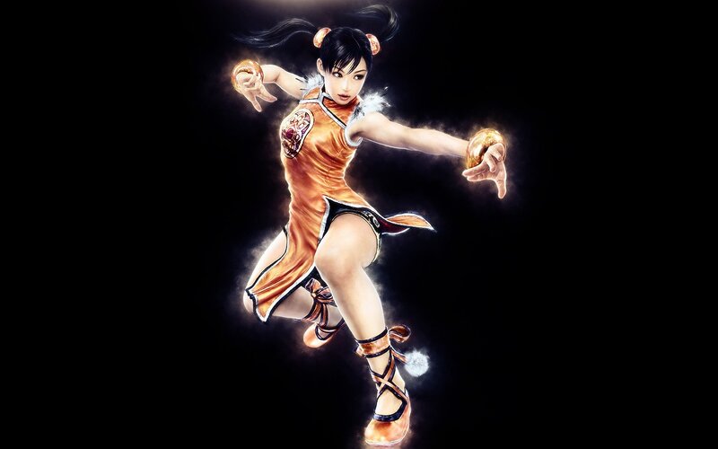 female martial artist in action