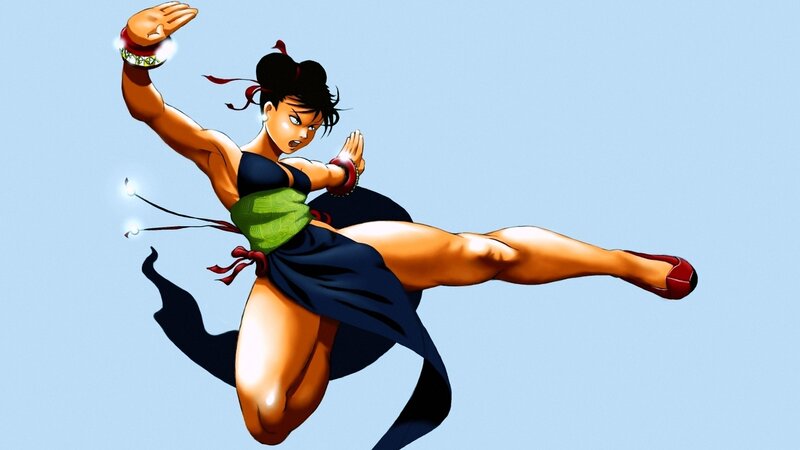 female martial artist in action