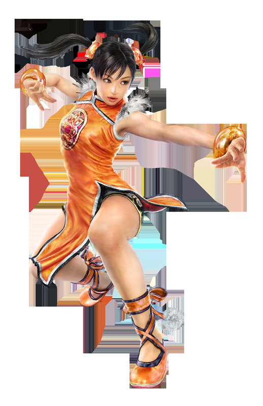 female martial artist in orange dress