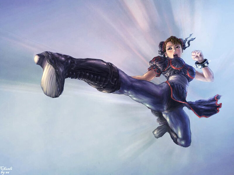 Female Martial Artist Kicking