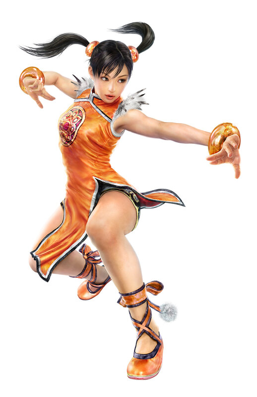 Female Martial Artist — Orange, Dynamic, 3d Render, Pigtails